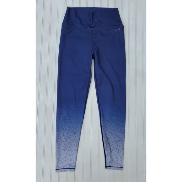 AR-33 Pants - AR-33 Women Blue Ombre Geometric Dot High Waist Leggings Size Medium Yoga Gym